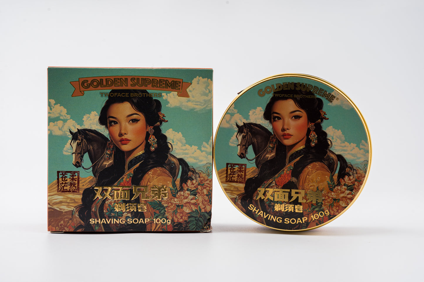 TWOFACE BROTHERS GOLDEN SUPREME - SHAVING SOAP - 苍茫柔然 (100g/3.5OZ)