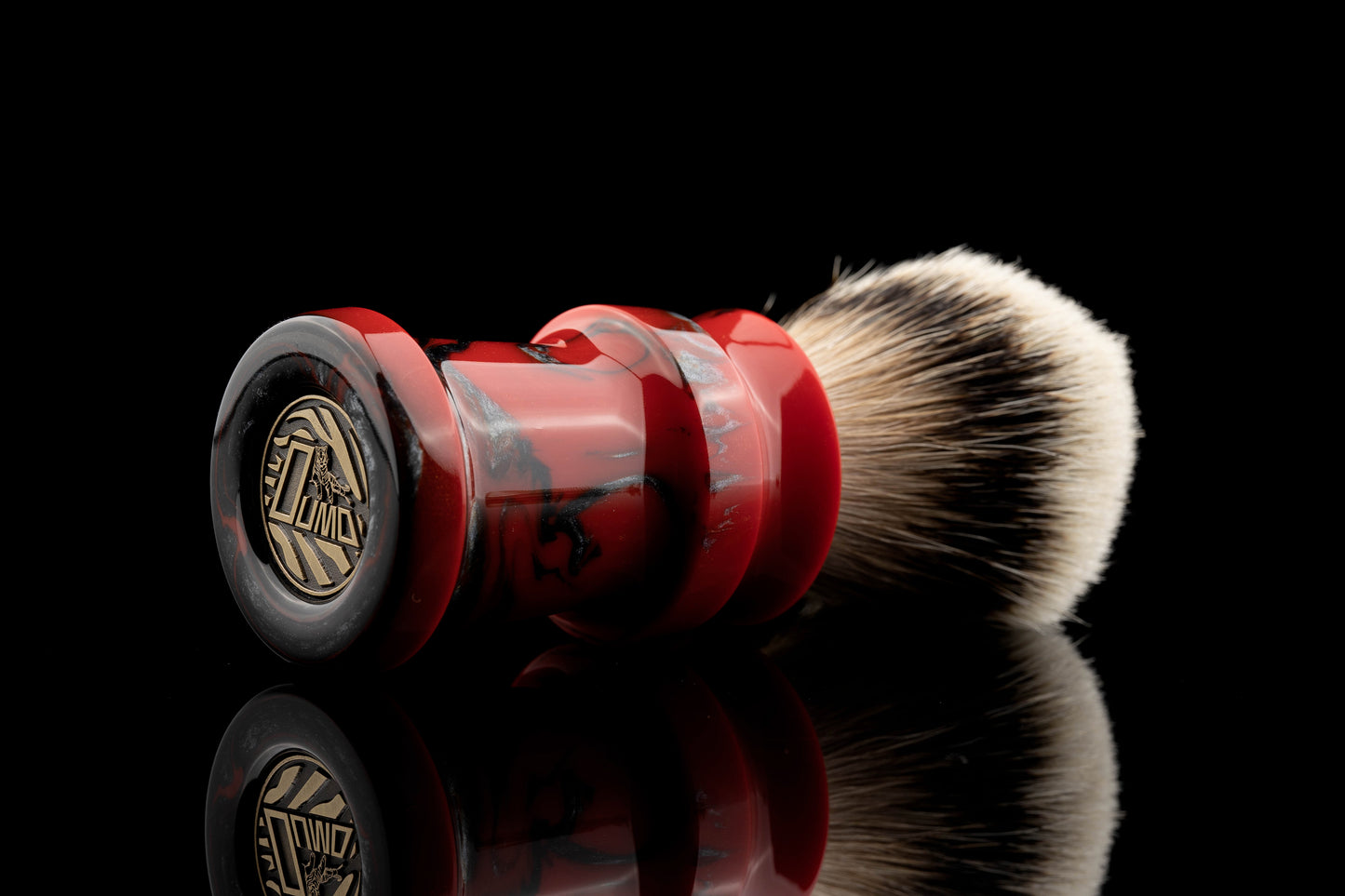 Ding-1 (L)- Fire Silver shaving brush handle