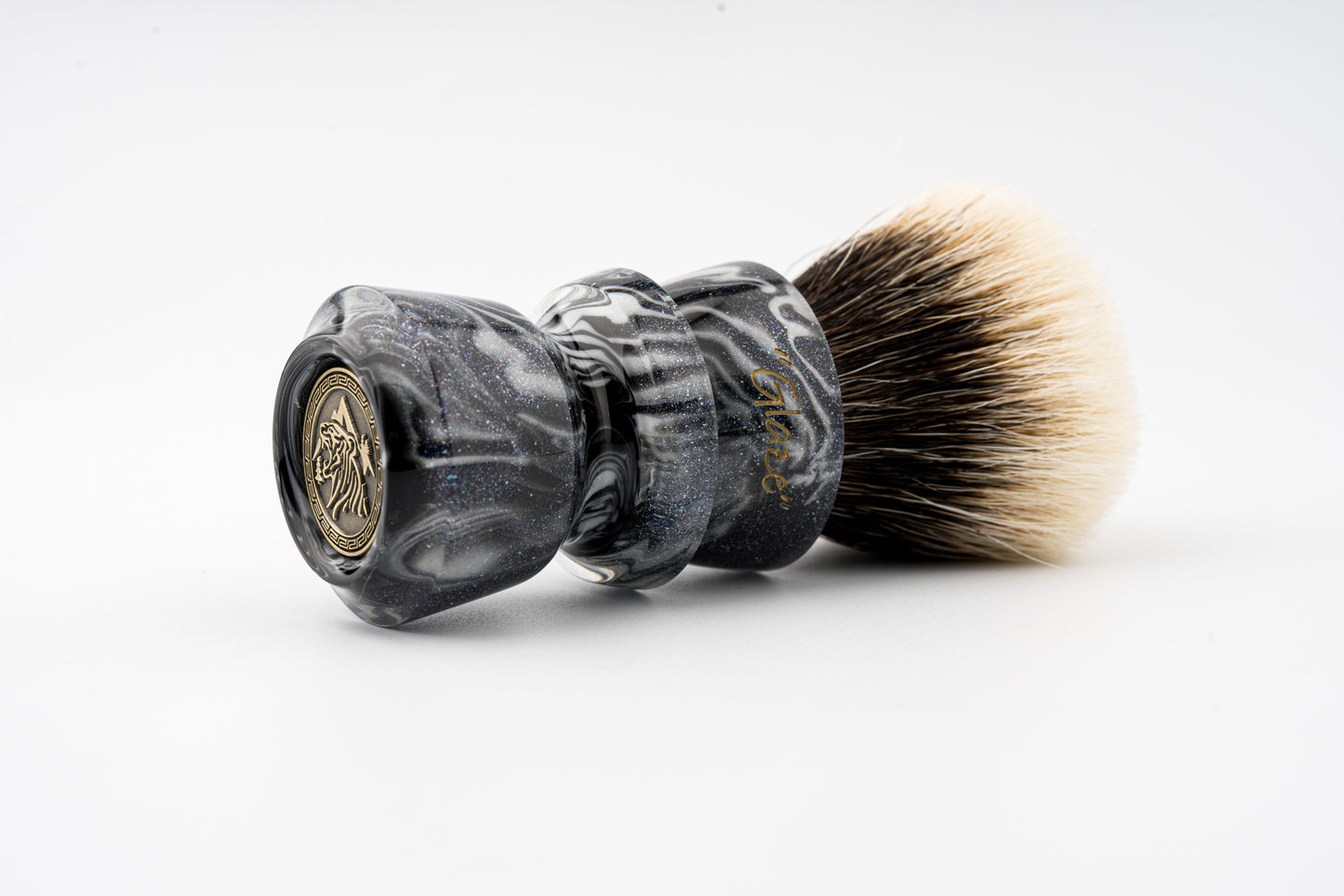 Glaze - OUMO X ARNO- Shark-2 - Brindle shaving brush handle