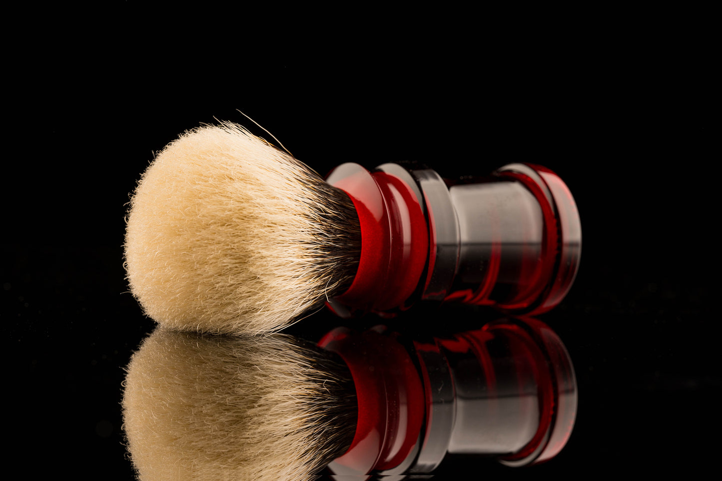 Ding - 1 - Red Glass shaving brush handle