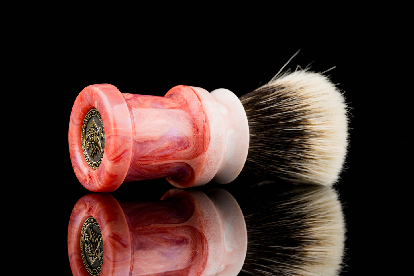 Ding - 1 - Red Pink Love Song shaving brush handle
