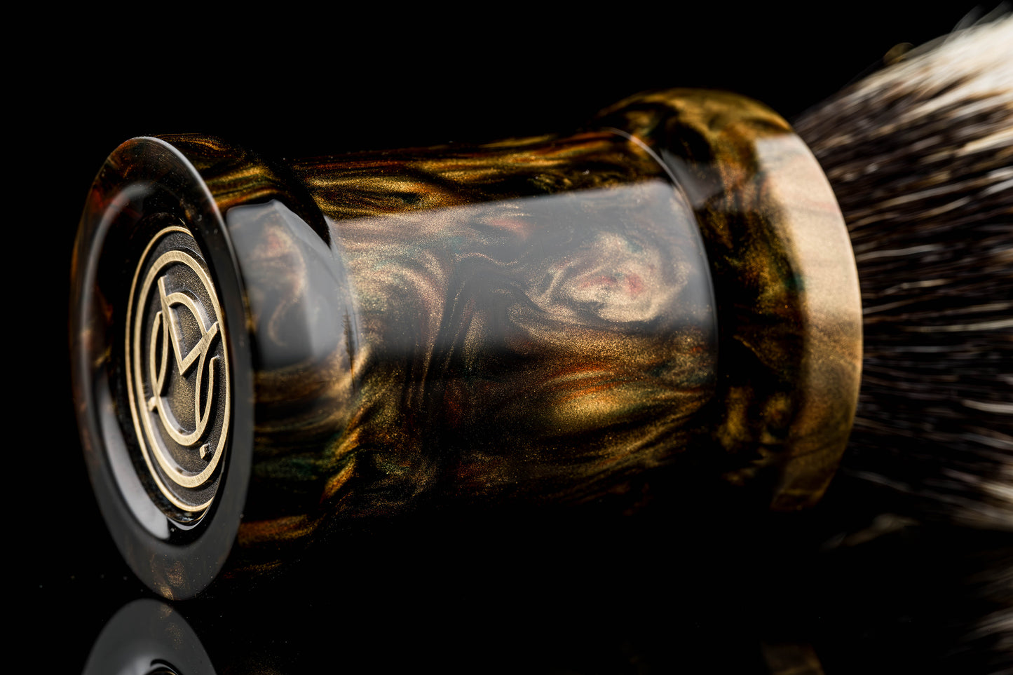 国士无双- Orange starlight shaving brush handle