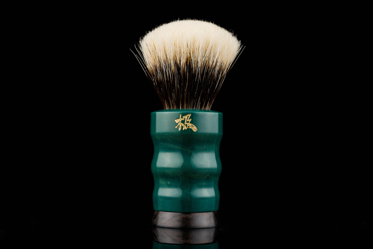 极-肆 - 绿墨金流 shaving brush handle