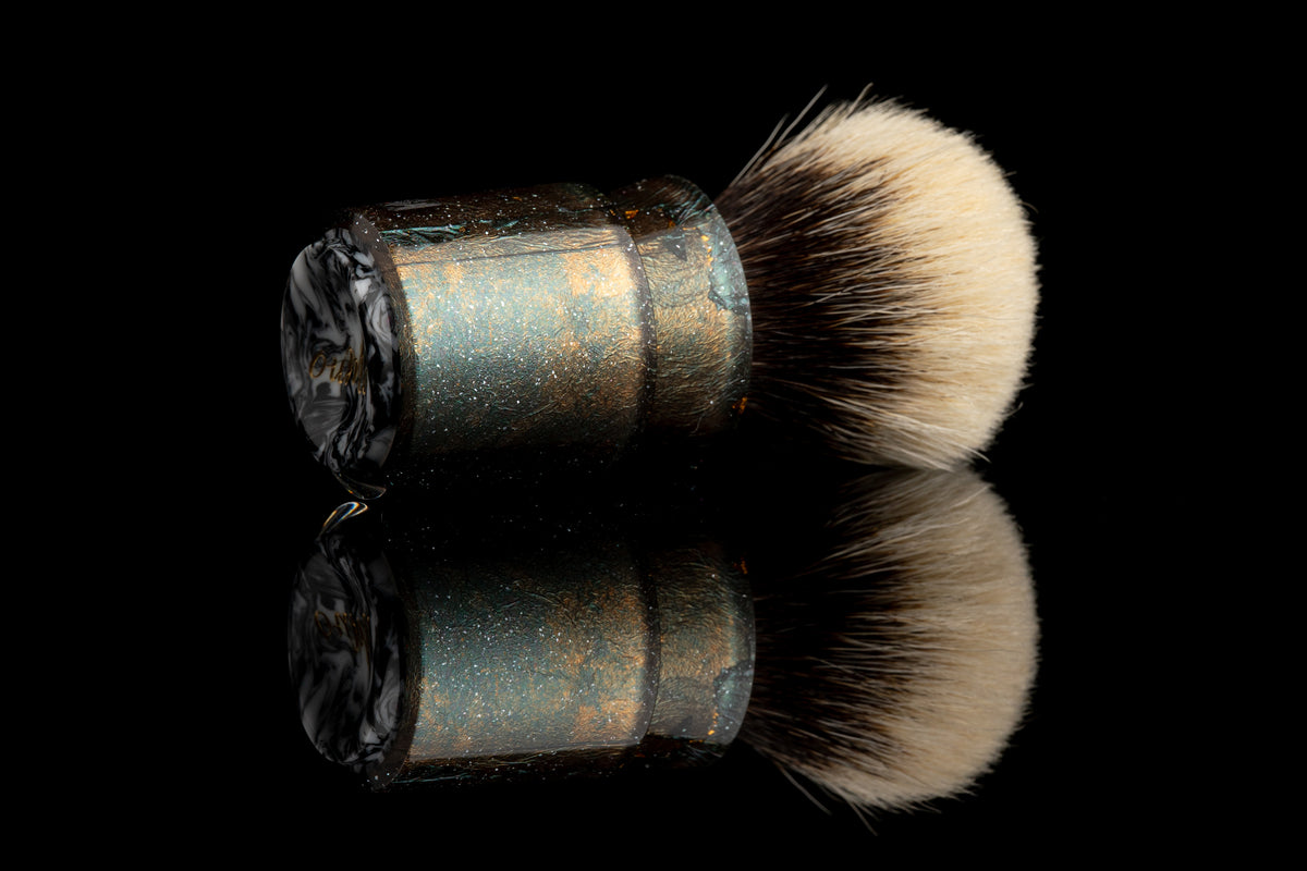 Ming - Yuxi - Glaze X Foil Gilding ‘Forest’ shaving brush handle