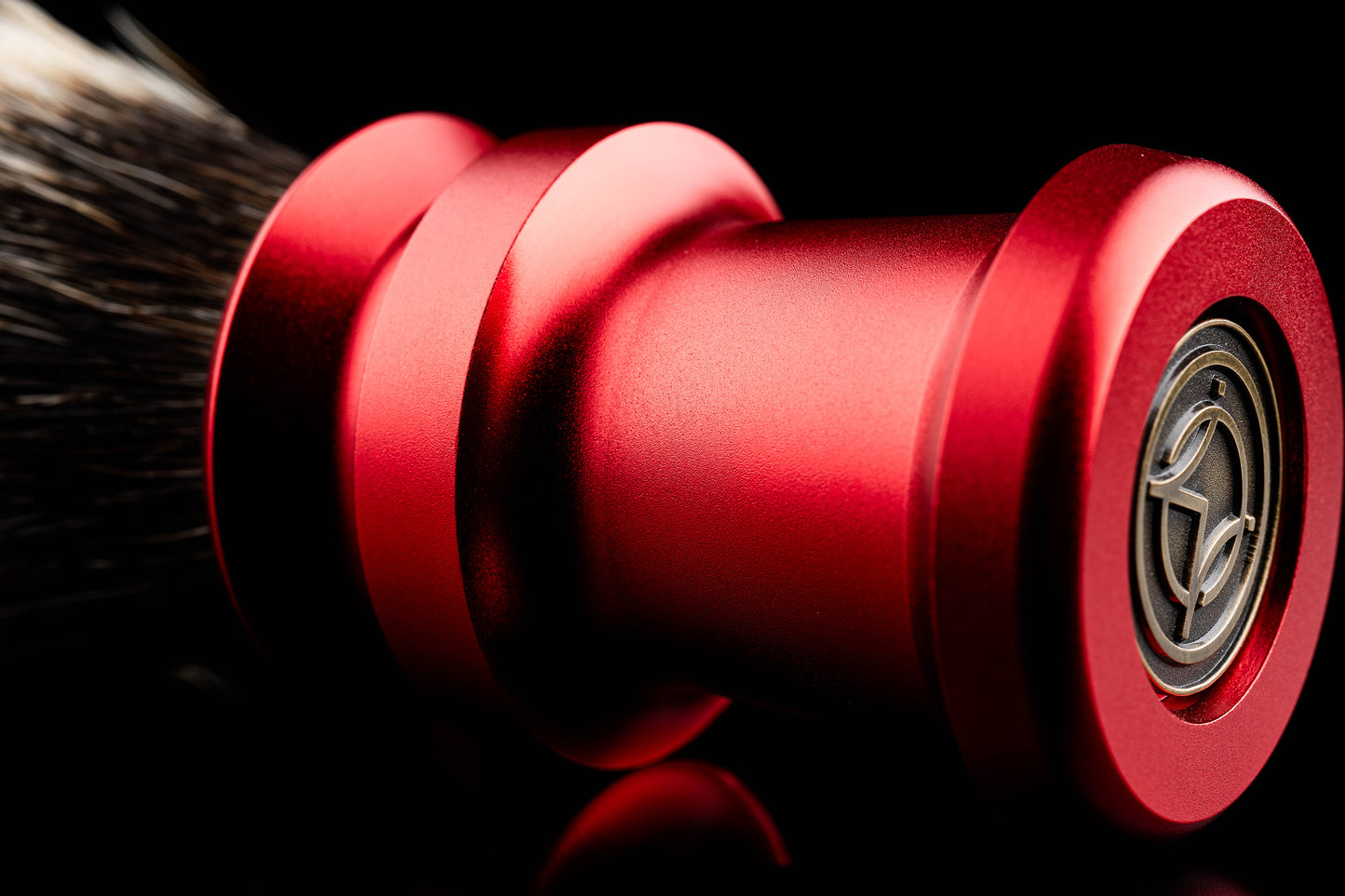 Metal Ding - Chinese Red shaving brush handle