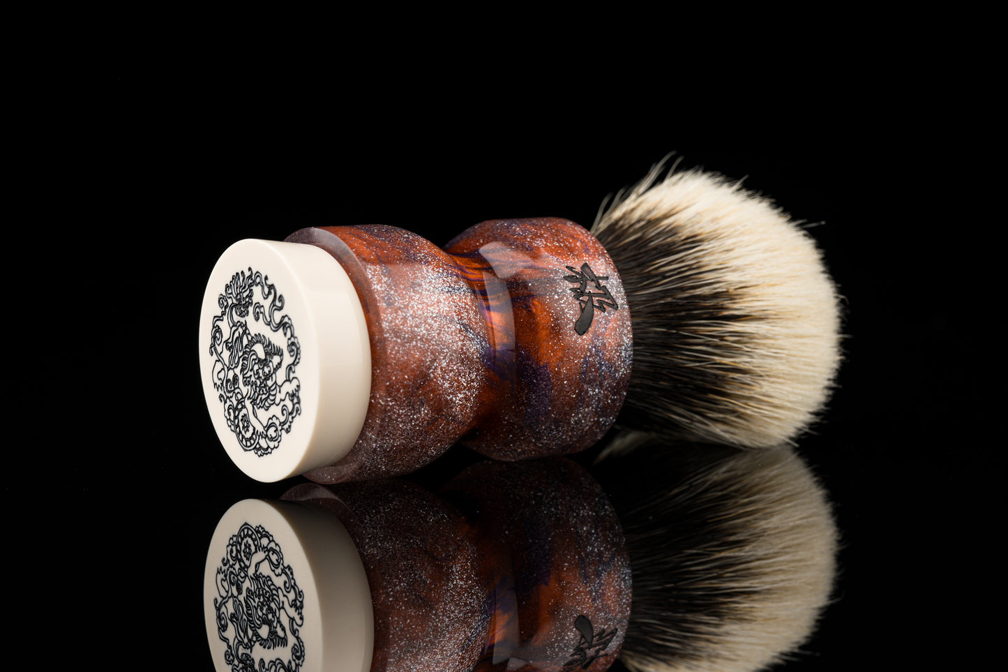Exceed-1 - Glaze ‘Blue Flame’ shaving brush handle