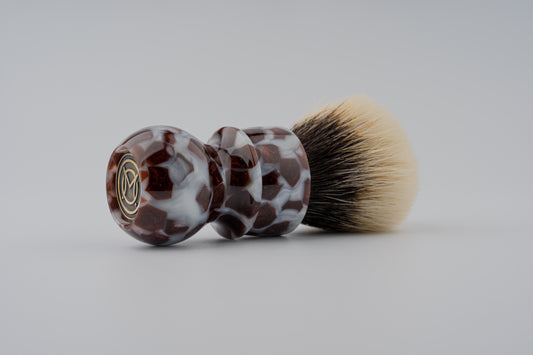 Crushed Stone-Destiny- Crimson Snowflake shaving brush handle