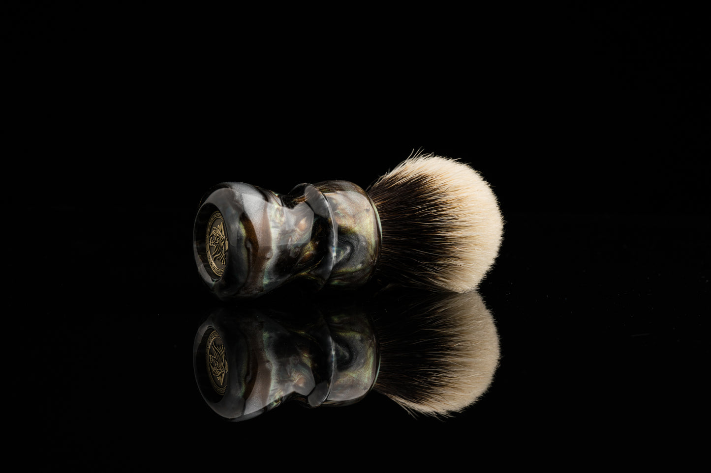 Compass - ‘Green Peafowl’ shaving brush handle