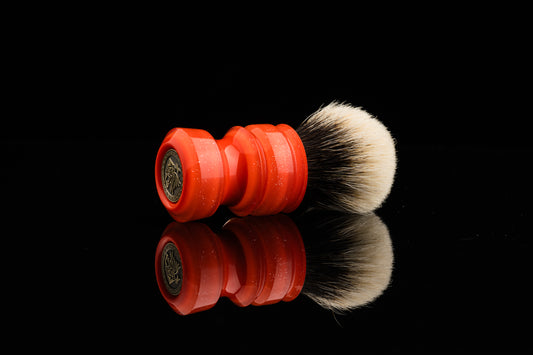 New Chubby - Glaze - ‘Orange’ shaving brush handle