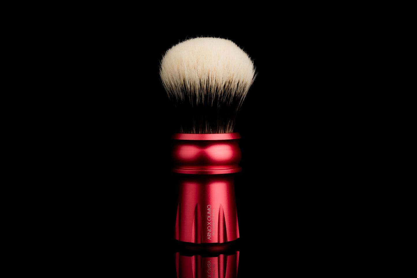 OUMO X ARNO - Metal Flower - Chinese Red shaving brush handle