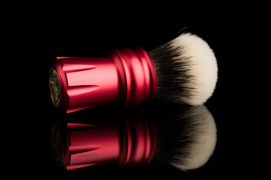 OUMO X ARNO - Metal Flower - Chinese Red shaving brush handle