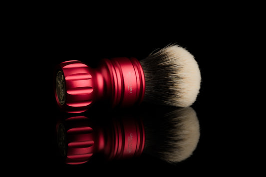 OUMO X ARNO - Metal Scarab - Chinese Red shaving brush handle