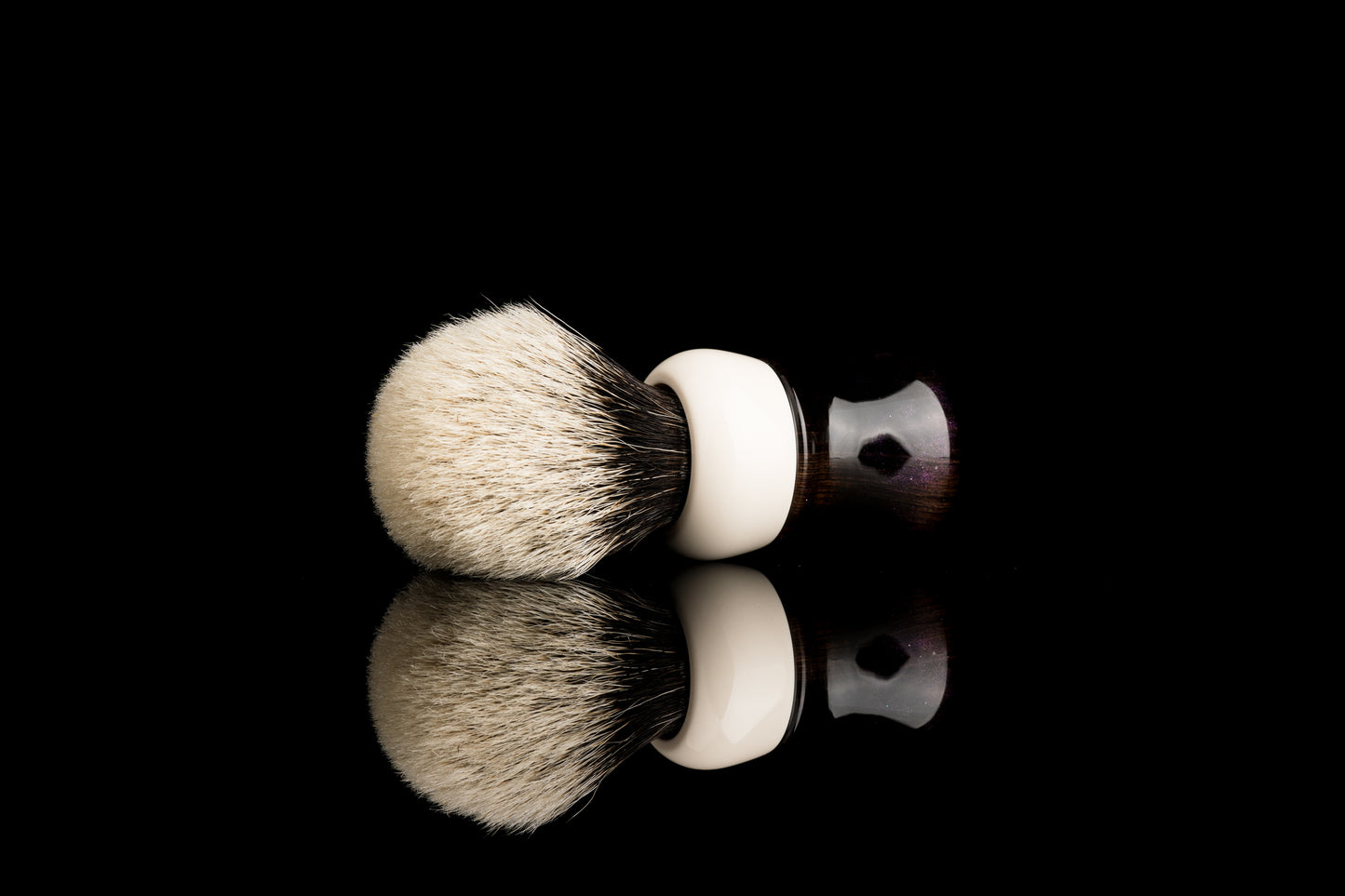 Compass - Glaze X Wood Hybrid - ‘Black Hole’ shaving brush handle