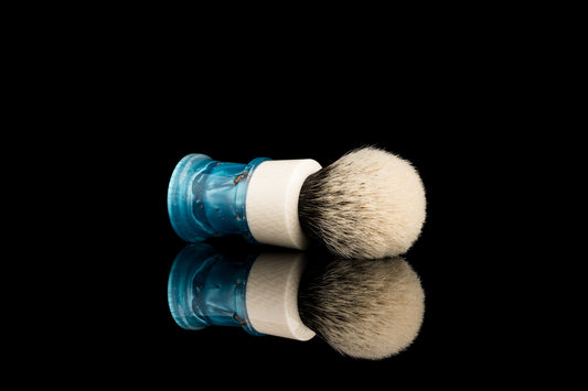 Fortress - Glaze X Resin Hybird - ‘Ocean’ shaving brush handle