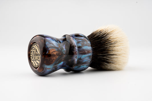 Compass - Blue Peacock shaving brush handle