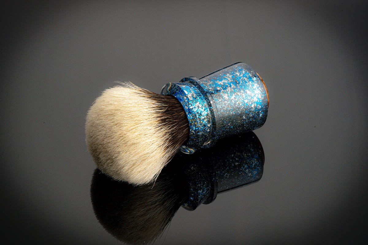 Ming-Dougong - Glaze X Foil Gilding -'波光粼粼' shaving brush handle