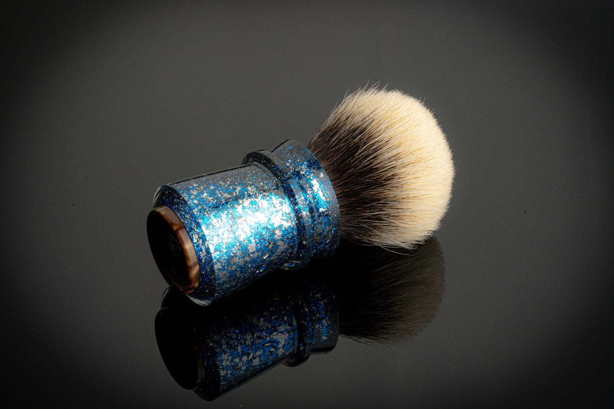 Ming-Dougong - Glaze X Foil Gilding -'波光粼粼' shaving brush handle