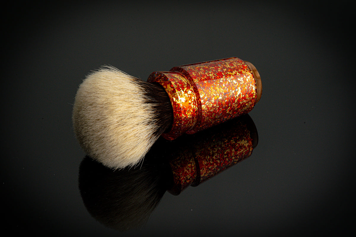 Ming - Wusha - Glaze X Foil Gilding ‘蒲牢’ shaving brush handle