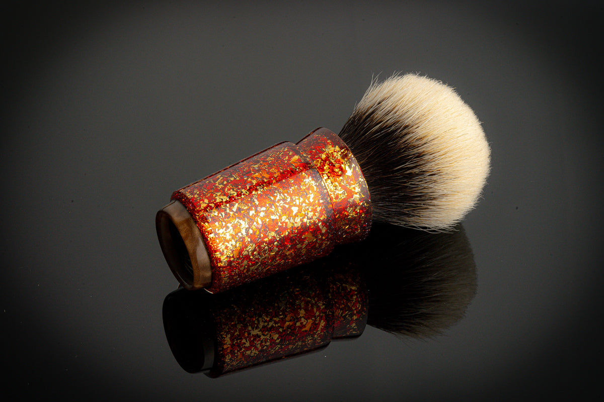 Ming - Wusha - Glaze X Foil Gilding ‘蒲牢’ shaving brush handle