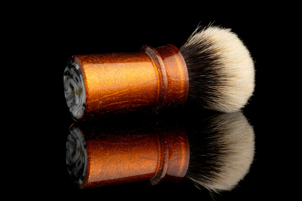 Ming - ZhanJiao - Glaze X Foil Gilding ‘晚霞’ shaving brush handle