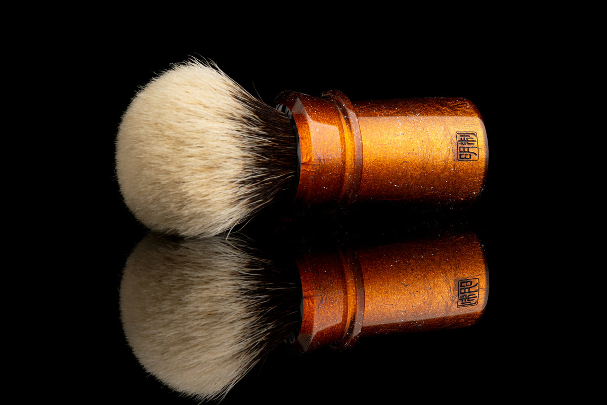 Ming - ZhanJiao - Glaze X Foil Gilding ‘晚霞’ shaving brush handle