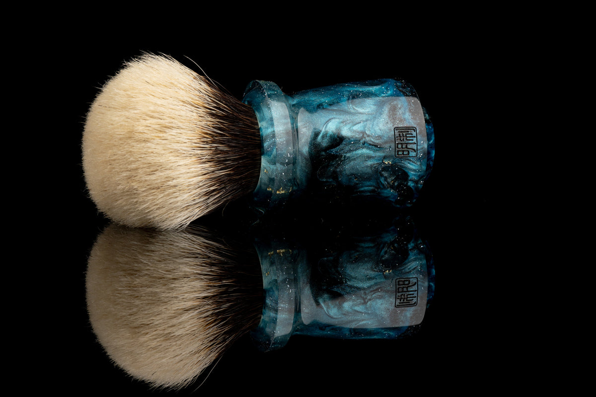 Ming - Meiping - Glaze - ‘Deep Sea’ shaving brush handle