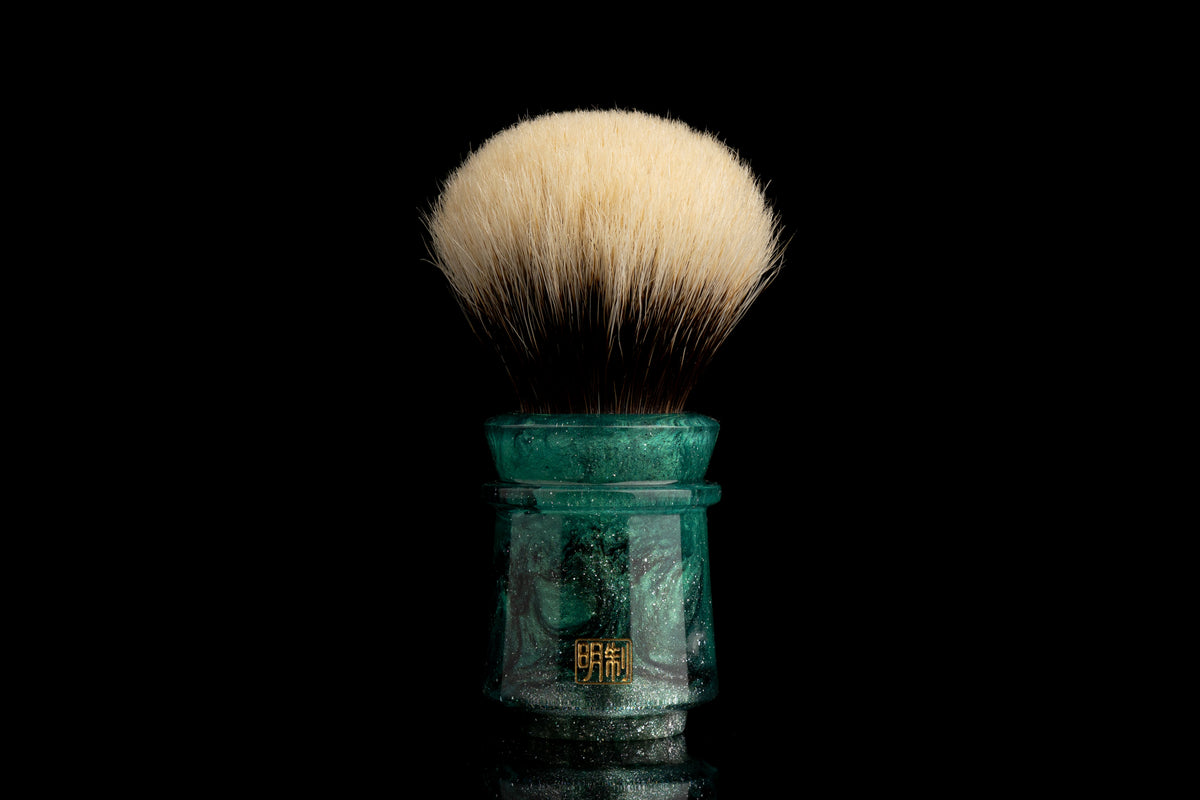 Ming-Dougong -Glaze - 'Jungle' shaving brush handle