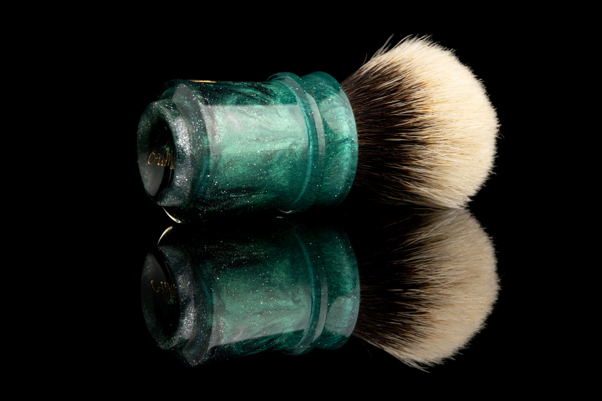 Ming-Dougong -Glaze - 'Jungle' shaving brush handle