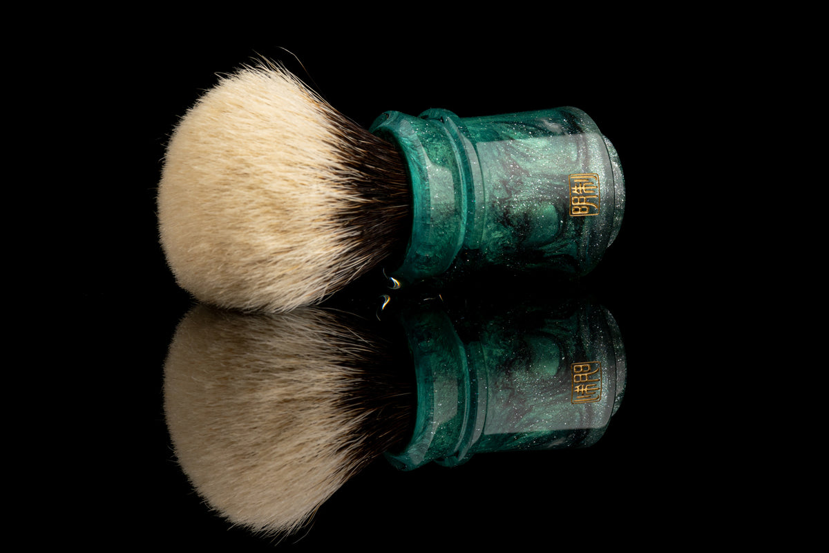 Ming-Dougong -Glaze - 'Jungle' shaving brush handle