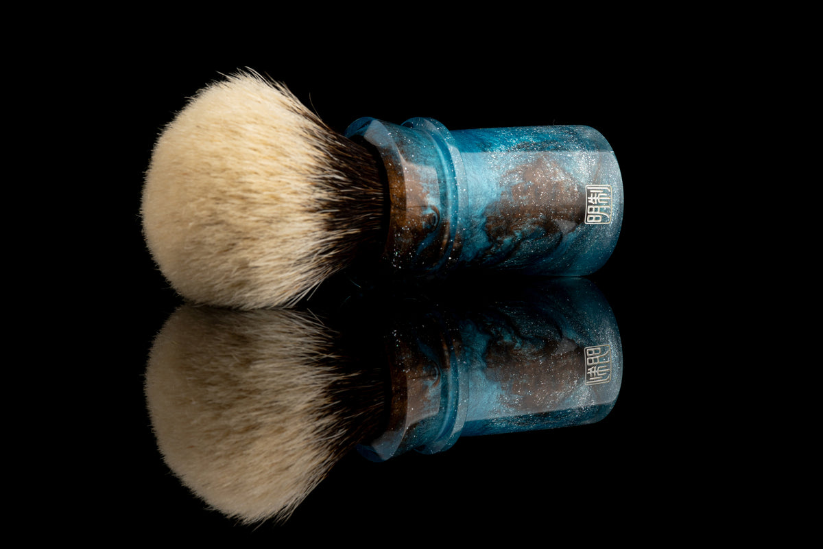 Ming - ZhanJiao - Glaze - ‘Danube River’ shaving brush handle