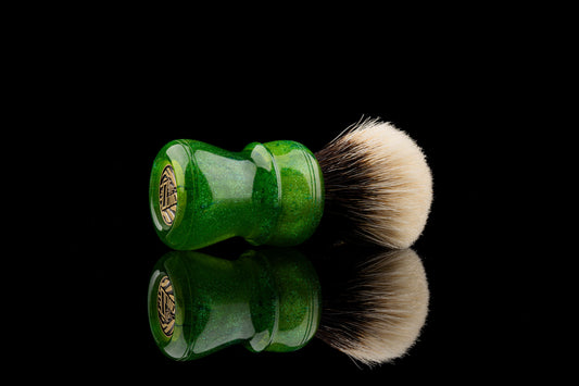 Compass - Green jadeite shaving brush handle
