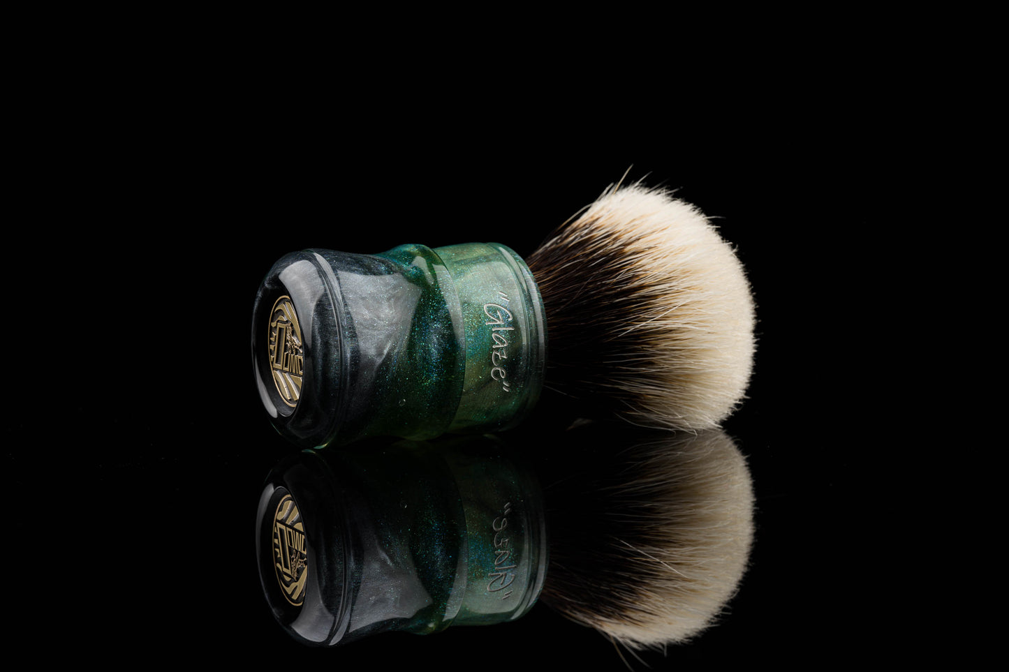 Glaze - Connon - Green moss shaving brush handle