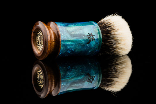 Exceed-6 Evolution - Glaze ‘Blue Ocean Stars’  shaving brush handle