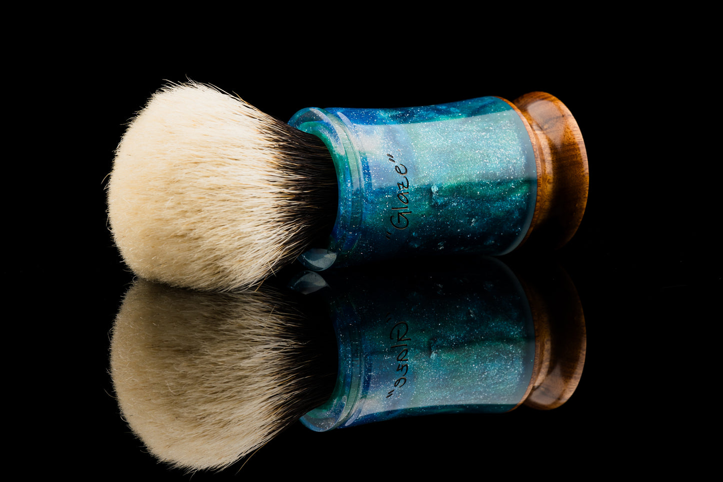 Exceed-6 Evolution - Glaze ‘Blue Ocean Stars’  shaving brush handle